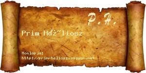 Prim Héliosz névjegykártya